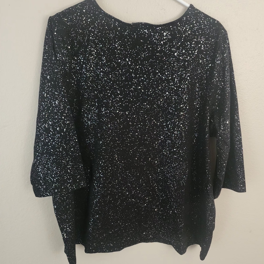 Catherines Black Sparkle Dress 3/4 SleeveTop Size 2x - Picture 2 of 3